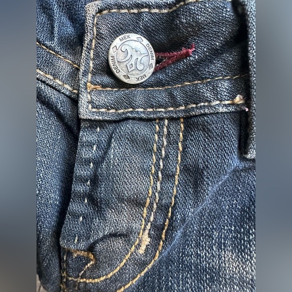 MEK Denim ‘Santiago’ Distressed Miss Me Women’s Jeans Straight Cut Size 28/36 - Picture 10 of 14